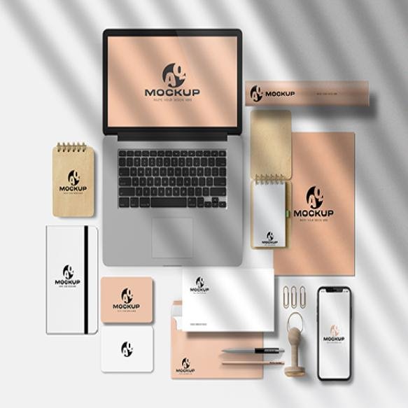 Top View Branding Identity Corporate Identity Mockup