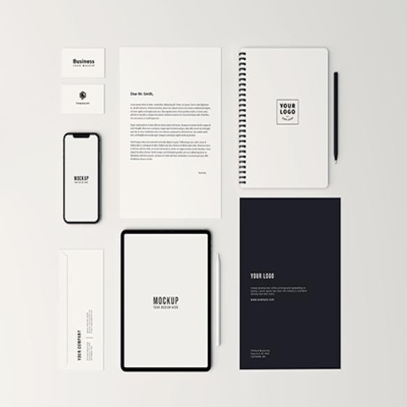 Top View Stationary Branding Identity Mockup (1)