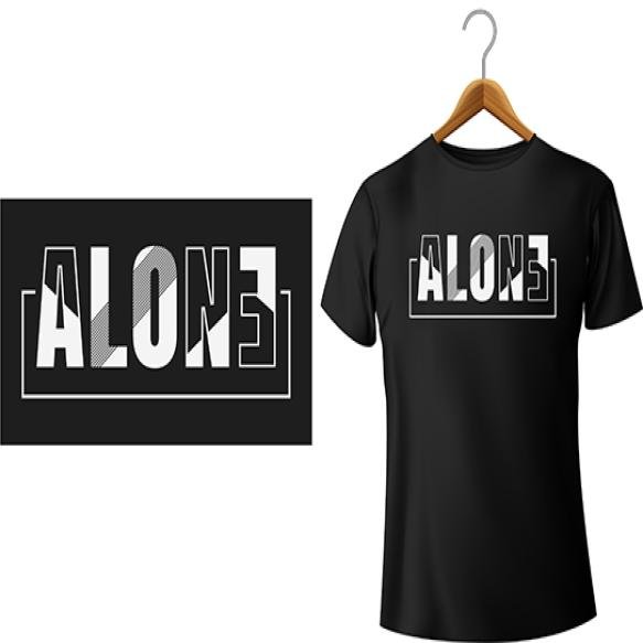 Alone Typography T Shirt Design