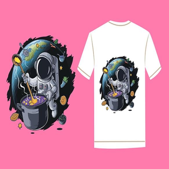 Astronaut With Earth Tshirt Design