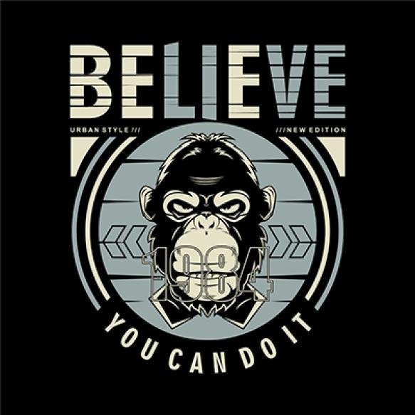Believe You Can It Abstract Lettering Graphic Typography Vector T Shirt