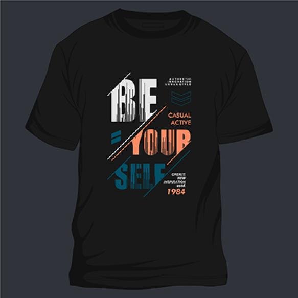 Be Yourself Slogan Lettering Typography Vector Print