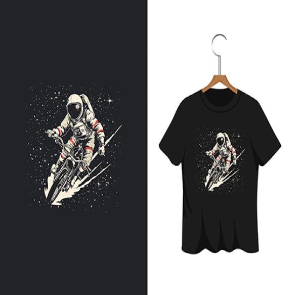 Bicycle Astronomy T Shirt Design Template