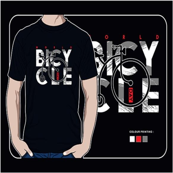 Bicycle Typography Illustration Graphic Design Vector Graphic T Shirt Illustration Design