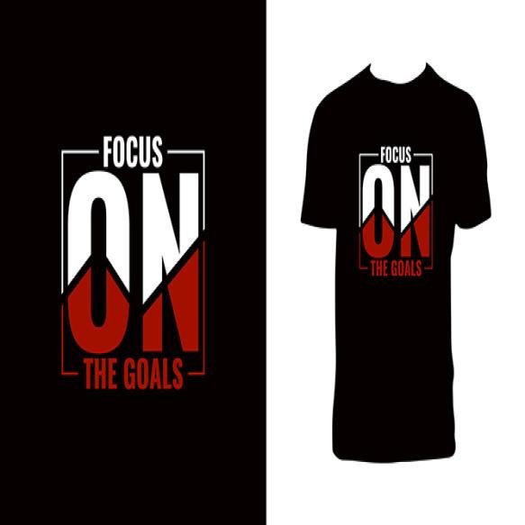 Black T Shirt With Words Focus It Goal Goal