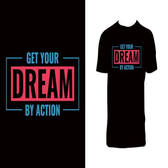 Black T Shirt With Words Get Your Dreams It