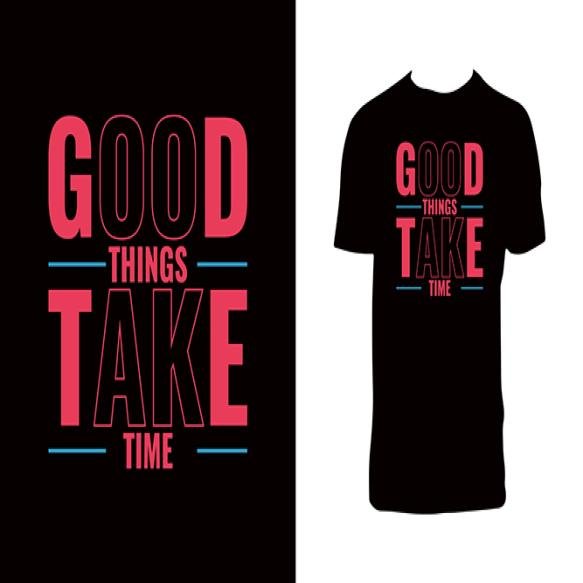 Black T Shirt With Words Good Things It