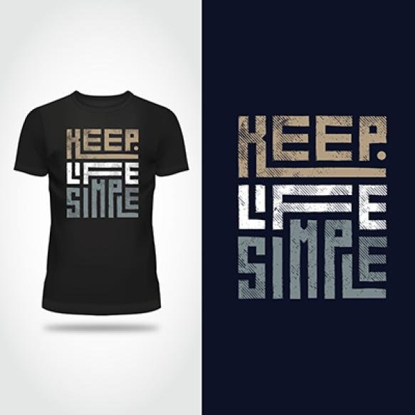 Black T Shirt With Words Keep Yourself Healthy Keep Life Simple T Shirt Design