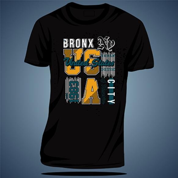 Bronx New York Typography Graphic T Shirt Vector Illustration