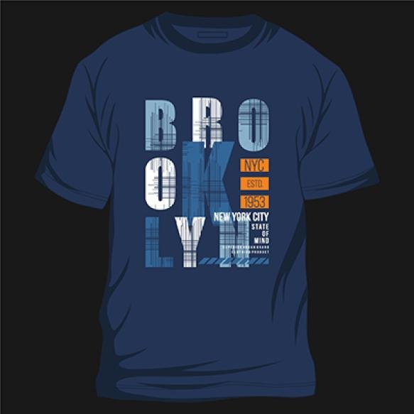 Brooklyn Lettering Abstract Graphic Typography Vector Print