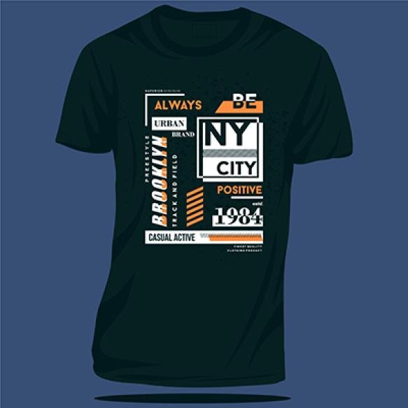 Brooklyn New York City Graphic T Shirt Design Typography Vector Illustration Casual Style