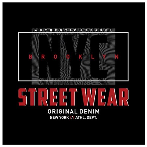 Brooklyn Street Wear Typography Graphic T Shirt Design