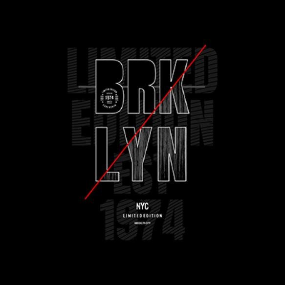 Brooklyn Stylish T Shirt Apparel Abstract Design Premium Vector