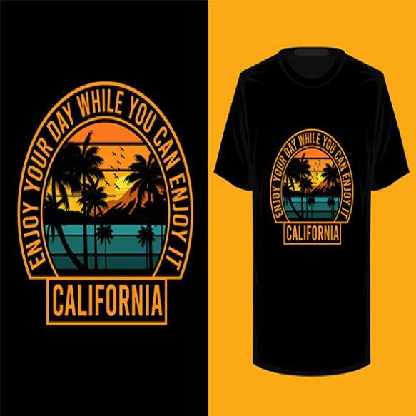 California Retro Vintage T Shirt Design