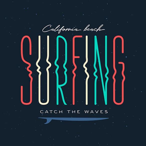 California Surfing Tshirt Apparel Design Vector Illustration