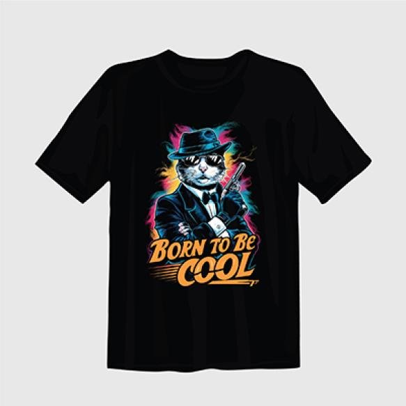 Cat Cartoon With Glasses Illustration T Shirt Design