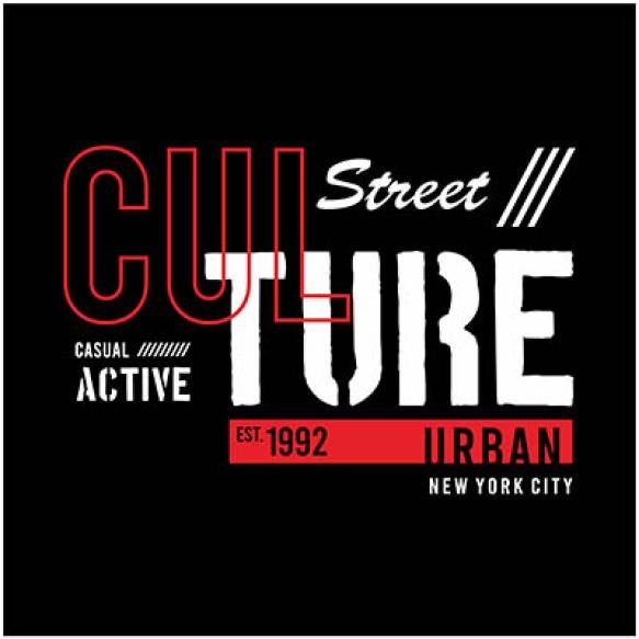 Culture Street Design Casual Style Typography Tshirt Vector Illustration