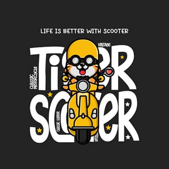 Cute Goat Riding Scooter Tshirt Design