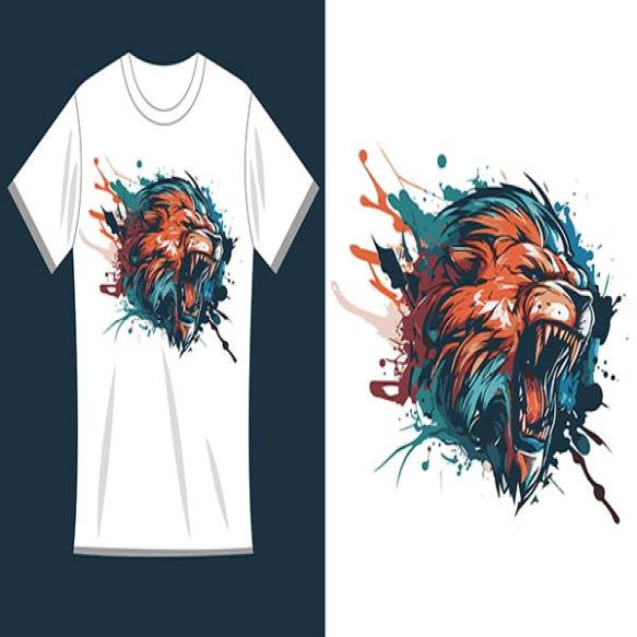 Digit Art Mascot Logo Design T Shirt Template Shirt Mockup Design