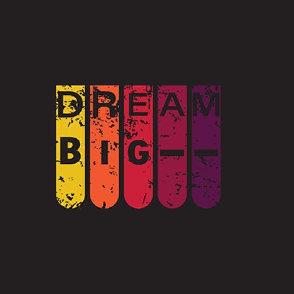 Dream Big Typography T Shirt Design Template Print Free Vector Background