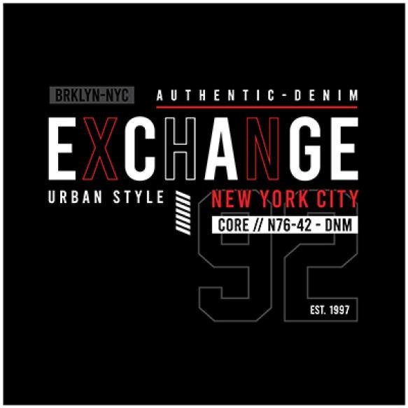 Exchange Lettering Typography T Shirt Print Vector Illustration
