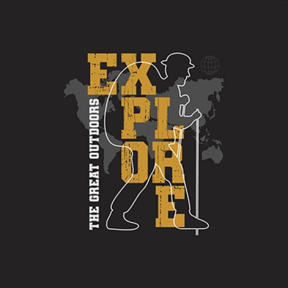 Explore Typography Print T Shirt Vector