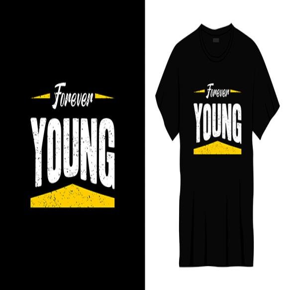 Forever Young Typography T Shirt Design