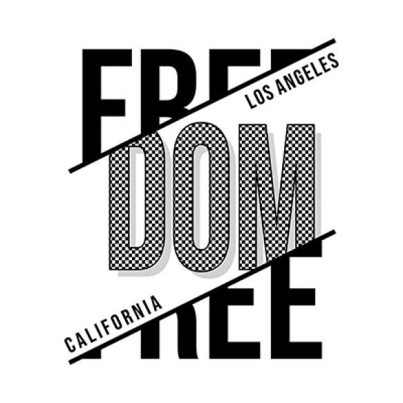 Freedom Los Angeles California Typography Design T Shirt Ready Print Premium Vector
