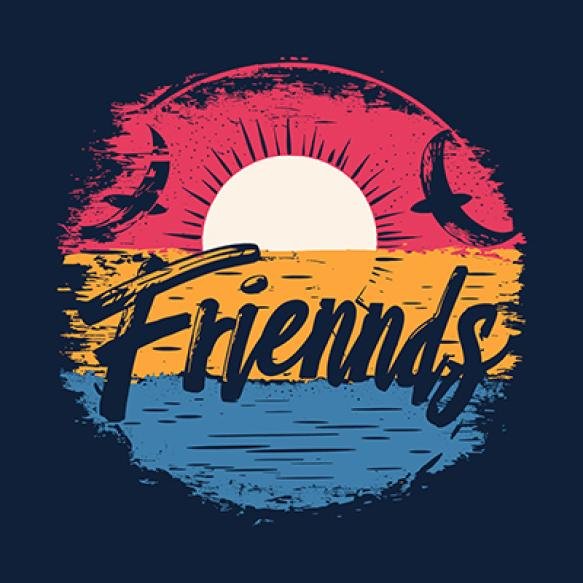 Friends Typography Tshirt Design With Retro Vintage Grunge Effect Friendship Greeting Shirt