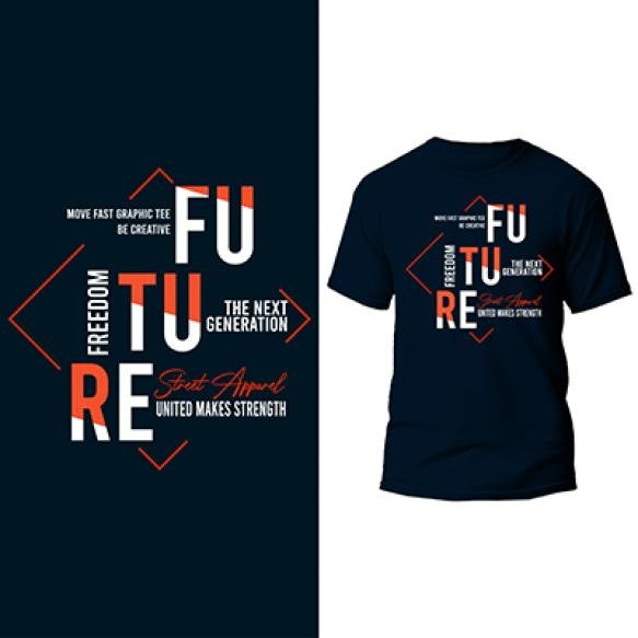 Future Typography Design Mock Up T Shirt Graphic