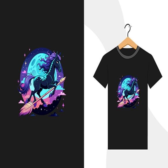 Halloween Horse T Shirt Design Artwork Vector Illustration