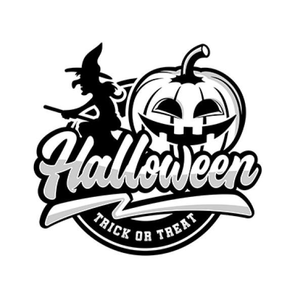 Happy Halloween Trick Tread Design Logo