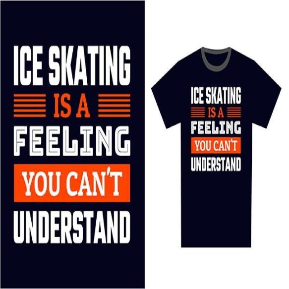 Ice Skating T Shirt Design Template Vector