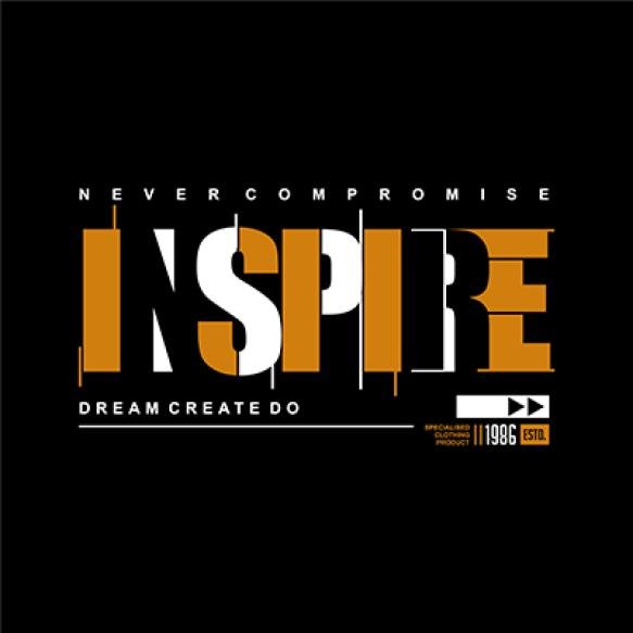 Inspire Slogan Graphic T Shirt Design Typography Vector Illustration Casual Style