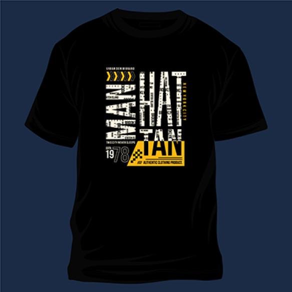 Manhattan Drawing Words Typography Vector T Shirt Print