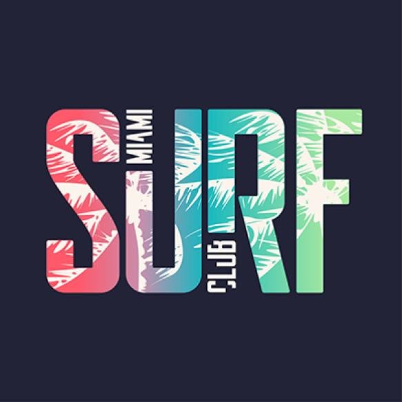 Miami Surf Club Graphic T Shirt Design Typography Print Vector Illustration
