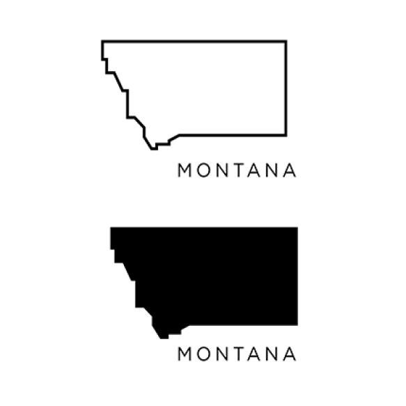 Montana City States Usa Map Icon Outline Style Flat Vector Silhouettes
