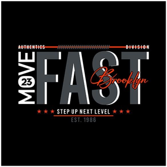 Move Fast Stylish Typography T Shirt Design