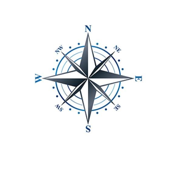Navigation Compass Emblem Geography Orientation Theme Heraldic Vector Design Element Exploration Sym