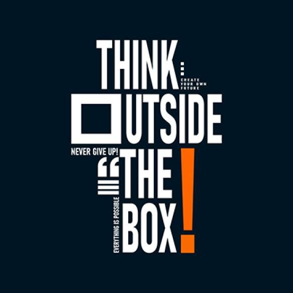 Never Give Up Think Outside Box T Shirt Design