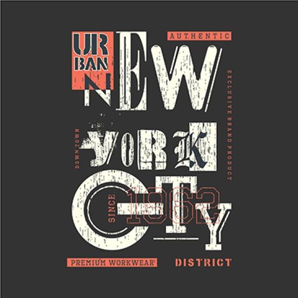 New York Urban District Graphic T Shirt Design Typography