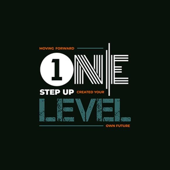 One Level Up Slogan Tee Graphic Typography Print T Shirt