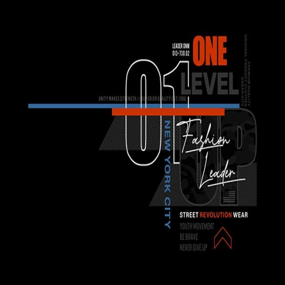 One Level Up Stylish Tshirt Apparel Abstract Design Vector Print Typography Poster