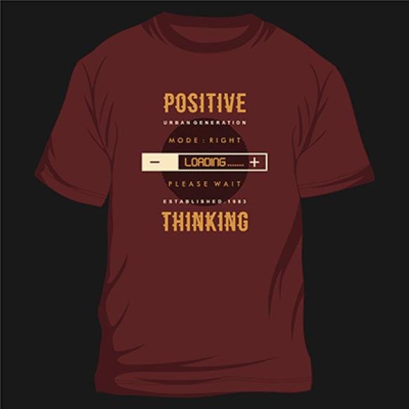 Positive Thinking Slogan Lettering Graphic Vector Print T Shirt
