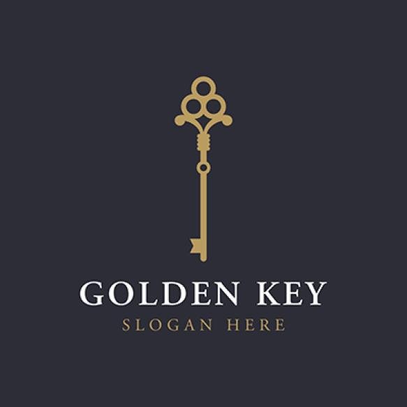 Retro Luxury Home Hotel Real Estate Key Logo With Creative Idea