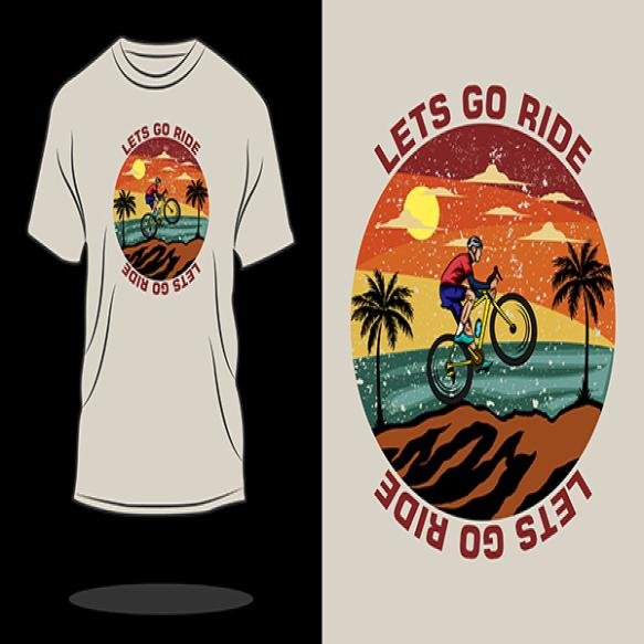 Ride Retro T Shirt Design