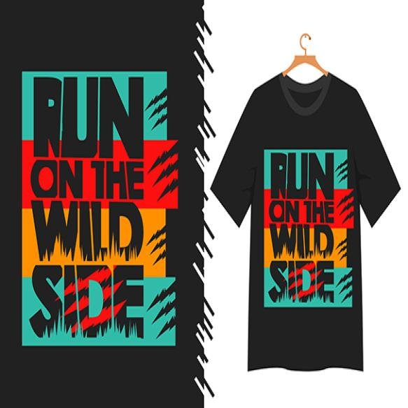 Run Wild Side Typography