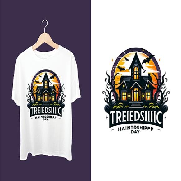 Scary Skull Pumpkin Halloween Premium Tshirt Design