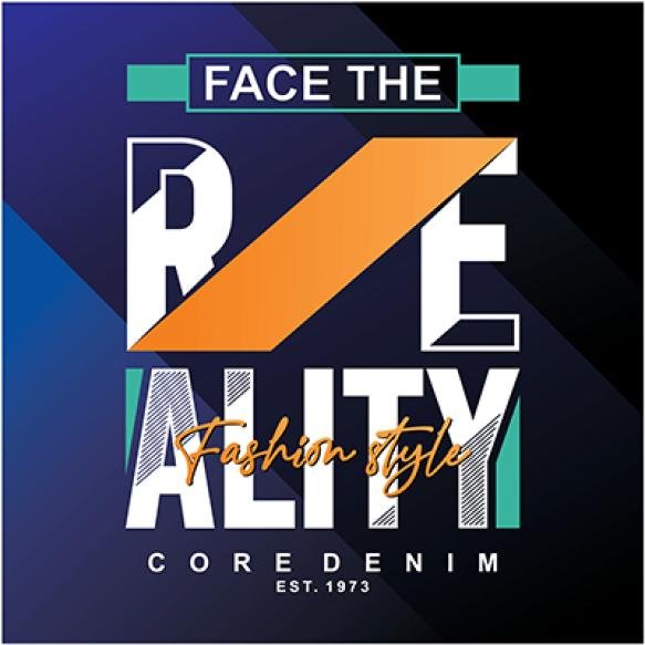 Simple Design Face Reality Typography Ready Print Premium Vector