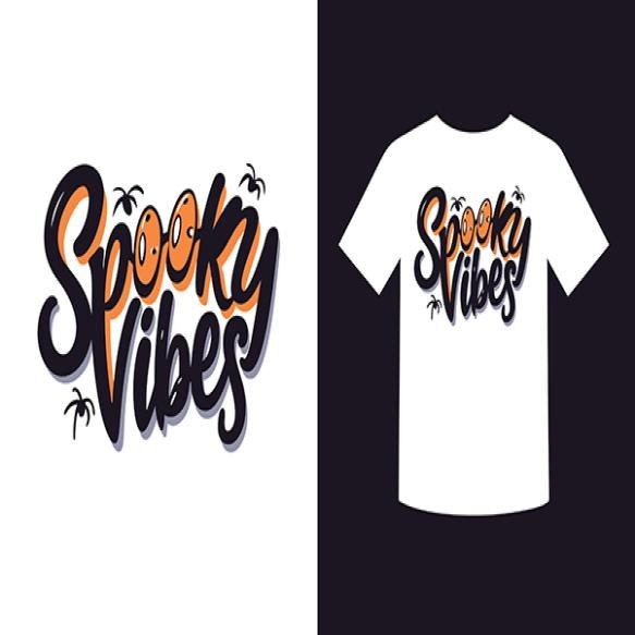 Spooky Vibes Halloween Tshirt Design